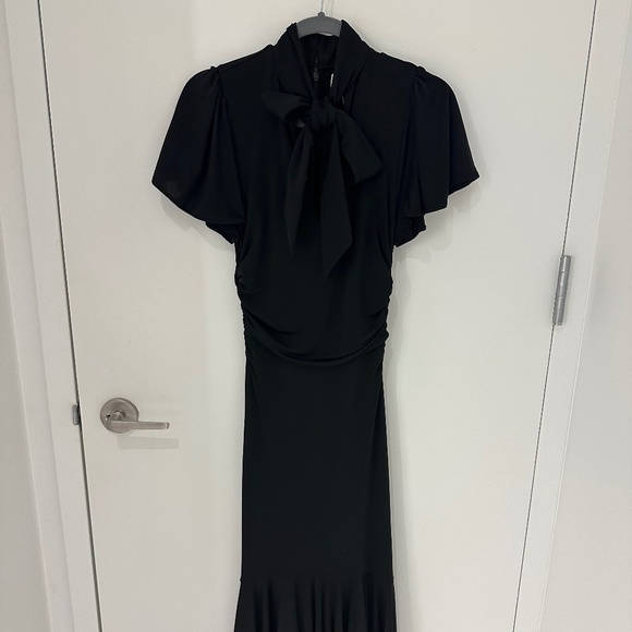 Cinq à Sept Hertha Tie Neck Midi Dress, Size 2 - Picture 3 of 11
